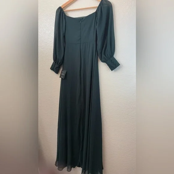 Lulu's Feel the Romance Emerald Green Off-the-Shoulder Maxi Dress